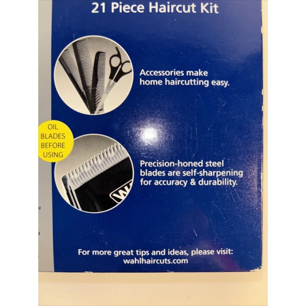 Wahl Home Pro Complete Haircutting Clippers Kit 21 Pieces & Hard Case Self-Sharp